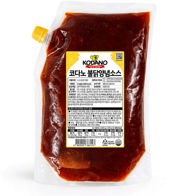 제이케이푸드 코다노 불닭 양념소스 2kg 불닭소스 붉닭볶음, 1개