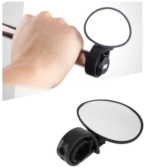 자전거 사이드미러 후사경 거울 전동 킥보드 백미러, 블랙, 1개, 원형브라켓백미러B
