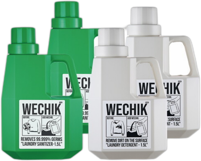 위칙 소독 섬유유연제 + 액체세제, 2개, 2개입, 1.5L