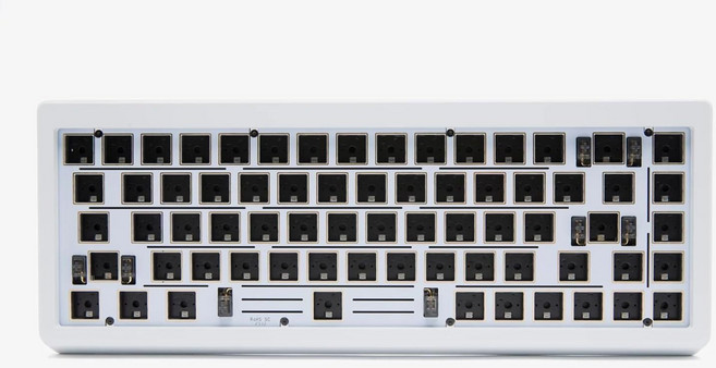 Higround Summit 2.0-65% 베어본 키트 - 화이트 유선 기계식 게이밍 키보드 프레임 풀 CNC 알루미늄 케이스 남향 RGB 라이트닝 개스킷 장착 디자인, 흰색