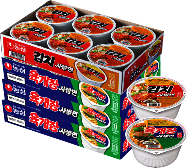 육개장사발면 + 김치사발면, 18개