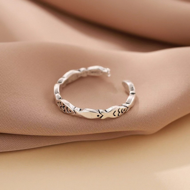 물고기반지 재물 행운 합격운 애끼반지 레이어드 은반지 오픈링반지