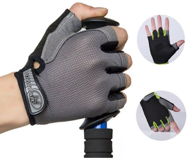 여름 장갑 반장갑 쿨 메쉬 자전거 등산 레저, 진그레이(L), 1세트