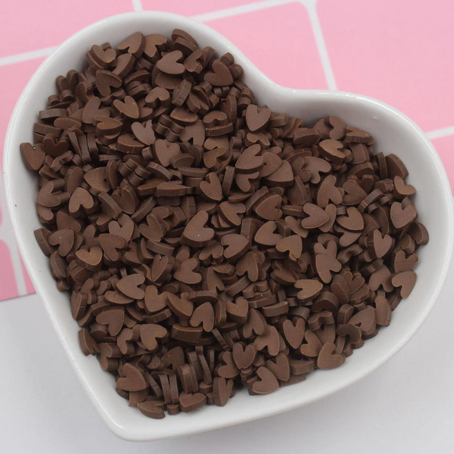 달콤한 심장 클레이 핫 소프트 스프링클 예술과 모바일 장식 공예 필러 그램몫, 1개, 색상: 3. 5mm Chocolate