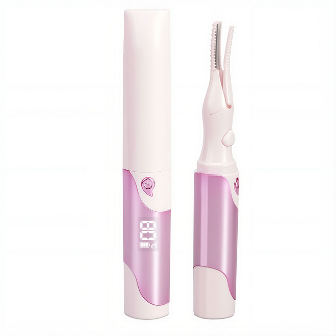 MOKIN 롱라스팅 속눈썹 고데기 전기 히팅 뷰러 4단계 온도 감온변색 휴대용 Type-C 충전식, 핑크