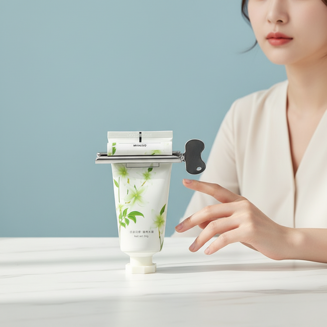 메탈튜브 크림짜개 롤링 핸드크림 화장품 이중구조 완벽 밀착, 스텐튜브짜개-1p