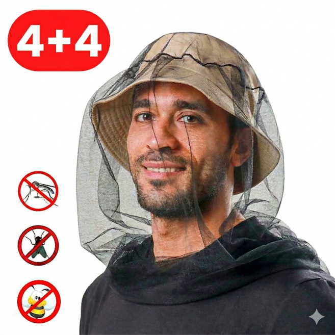 샌디르 휴대용 얼굴 방충망 머리 모기망 등산 낚시 벌초 레저용, 8개