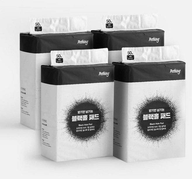 펫띵 블랙홀 배변패드 중형 50매 대용량 1022166, 50개입, 4개