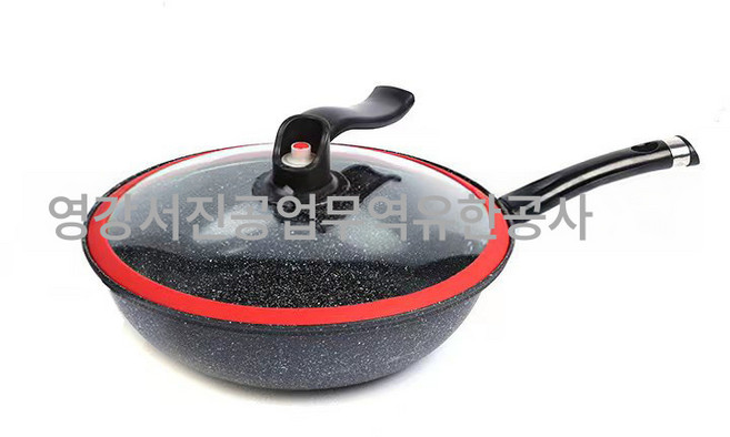 진공 미압 냄비 무연 복저 웍 맥반석 에너지 절약 건강 철냄비 인덕션 범용, 색깔2, 32cm, 1개