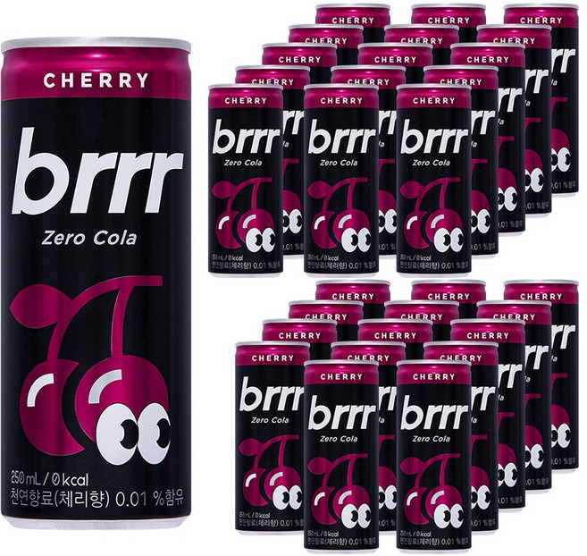 부르르 체리 제로콜라, 250ml, 60개