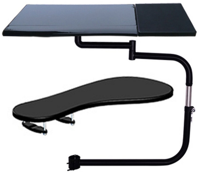 키보드트레이 거치대 의자고정 의자키보드거치대 받침대 실버 다용도 브라켓 의자 암거치대, 블랙45 키보드 받침대 굽 스퀘어쥐 받침대, 1개