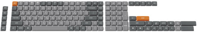 키크론 더블샷 로우프로파일 PBT 키캡 풀 세트, 회색(gy), pbt_100/키크론더블샷, 제조사축