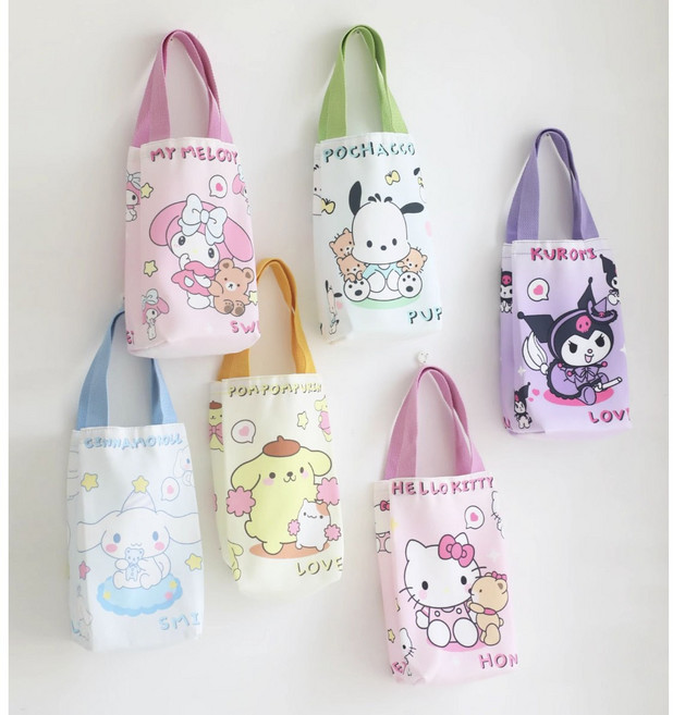 써니영마켓 산리오 물병파우치 캐릭터 보틀가방 텀블러백 물통주머니 핸드폰가방 다용도, 1개, 쿠로미