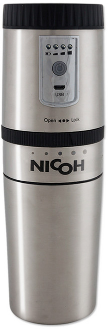NICOH USB電動研磨行動咖啡機，多段研磨與304不鏽鋼濾網設計