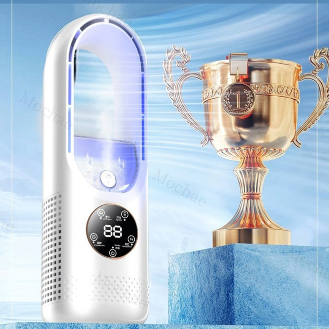 Mochae 날개없는 스프레이 선풍기 공기청정기 가정용 탁상용 에어컨 선풍기 수분 공급 냉각, F9