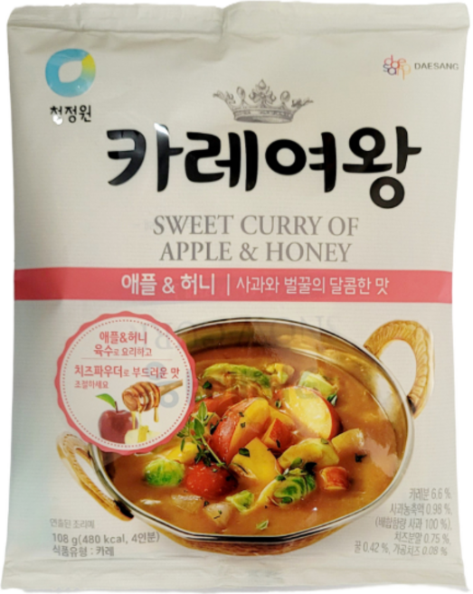대상 청정원 카레여왕 애플&허니 사과와 벌꿀의 달콤한맛, 108g, 1개