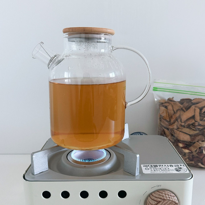 직화 내열유리 티포트 주전자, 1개, 혼합, 1800ml