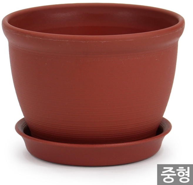 세인화분 튼튼한 플라스틱 플라워 포트 화분 받침 세트, 2개, 브라운