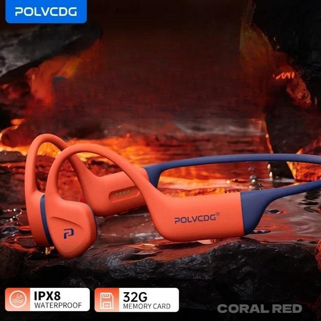 폴브씨디지 골전도 무선이어폰 수영 블루투스 넥밴드 이어폰, 블랙-X16