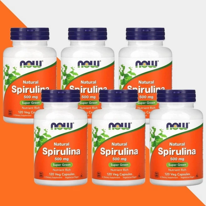 나우 스피루리나 500mg 120캡슐 스피룰리나 스피루니나 6개, 120정 - 쿠팡