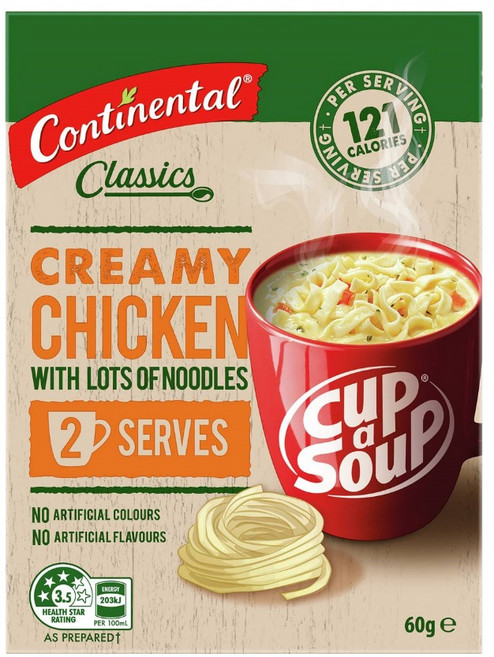 컨티넨탈 클래식 크리미 치킨 누들 스프 60g Continental Classics Creamy Chicken Noodles Soup, 1개