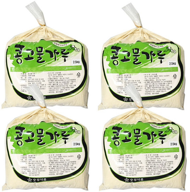 콩고물가루 2.5kg 4봉 박스 팥빙수 재료 인절미 떡 앙금 돼지껍데기 소스 콩가루 대용량, 1개