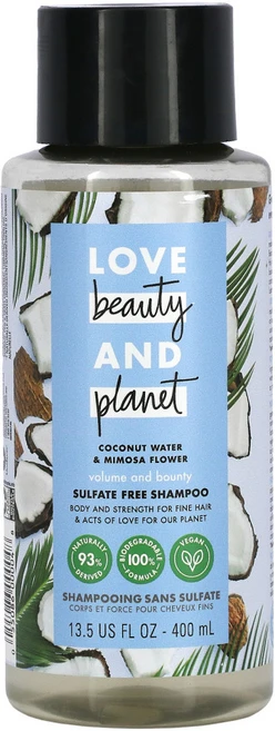 Love Beauty and Planet 볼륨 앤 바운티 샴푸 코코넛 워터 미모사 플라워 13.5fl oz(400ml), 13.5 액상 온스, 400ml, 1개 - 쿠팡