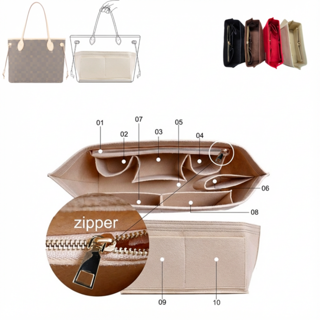 디주드 루이비통 네버풀 호환 명품 맞춤 이너백 백인백