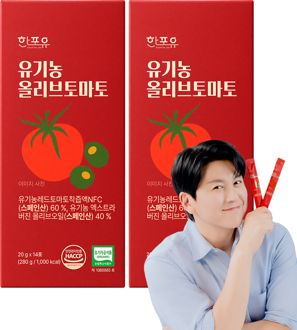 한포유 올토샷 유기농 엑스트라버진 올리브오일 토마토, 2박스, 280g