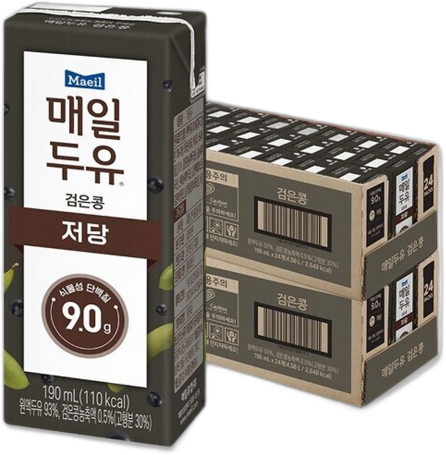 매일두유 검은콩 식물성단백질, 48세트, 190ml