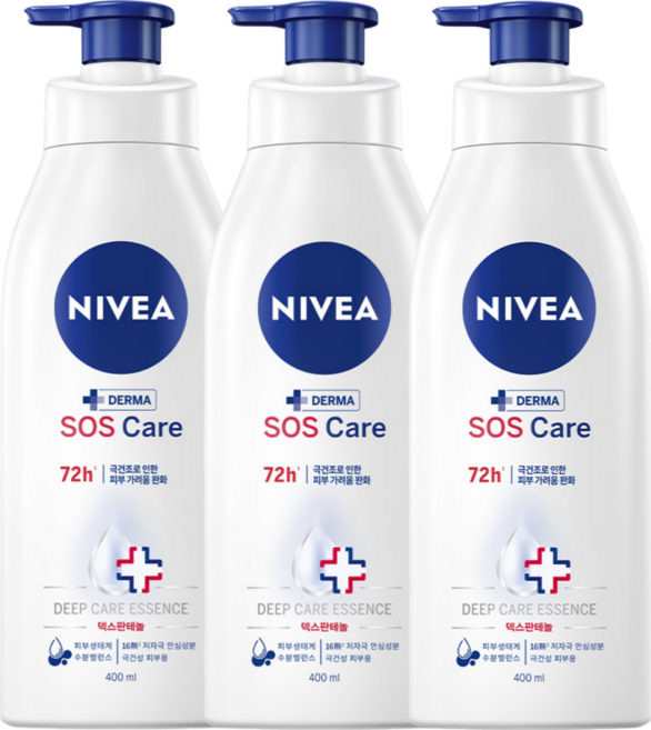 니베아 SOS 케어 바디로션, 400g, 3개