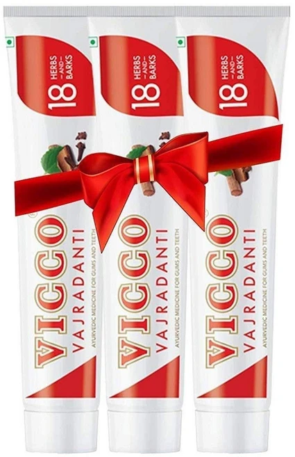 인도 Vicco Vajradanti 아유르베다 치약 18가지 필수 허브와 나무껍질 구취예방 튼튼하고 건강한 치아를 위한 200g 3팩, 1세트 - 쿠팡