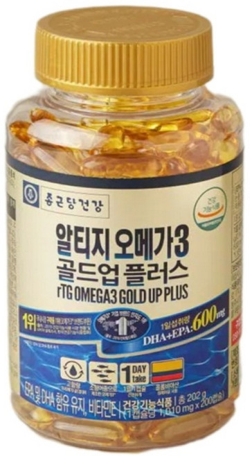 종근당건강 알티지오메가3 골드업플러스 1010mg x 200캡슐, 1개, 200정