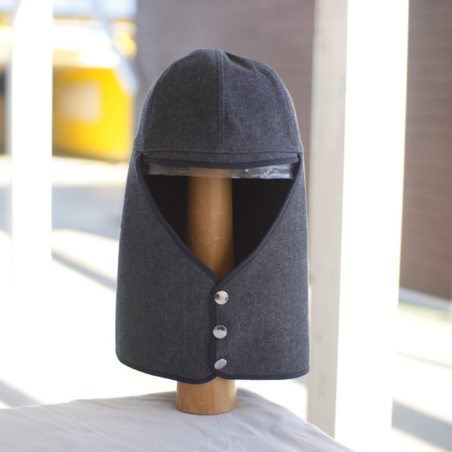 (국내제작) 청지코튼면100 겨울기모안감 용접두건 시보리 똑딱단추 용접모자, 1개, 머리둘레 사이즈 중