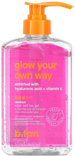 b.tan Glow Your Own Way 클리어 셀프 탠 젤 다키스트 473ml(16fl oz), btanGlowYourOwnWay클리어셀프탠젤다키스트4, 1개, 473ml - 쿠팡
