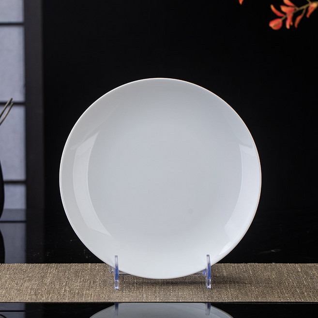 경덕진 백자 깊은 전자레인지 다이닝 건강 사용 가능 접시 세트 언더글레이즈 볶음밥 컬러풀, 7inch 접시 1개 5발 6발