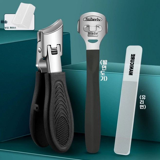 생안발 전용 손톱깎이 내성발톱깍기 손톱정리도구 튐방지, 1개, C. 무사 블랙 스크래퍼 칼 나노 줄 초 대형 개구부