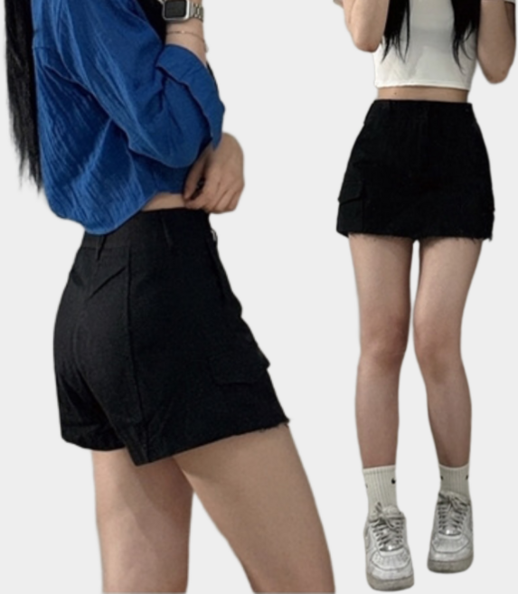 Y2K 카고 포켓 미니 스커트 치마바지