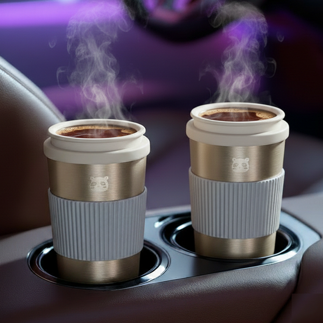 믿추 보온 보냉 컵홀더 차량용, 스테인리스, 2개