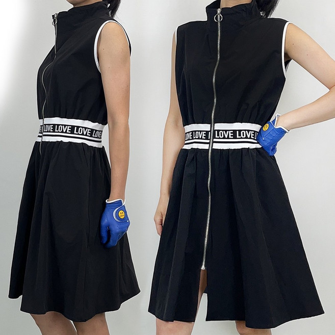 투솜 여성골프원피스 러브밴딩 지퍼원피스 여성골프원피스 여자 골프 웨어 봄 여름 쿨냉감 UV 자외선차단 의류
