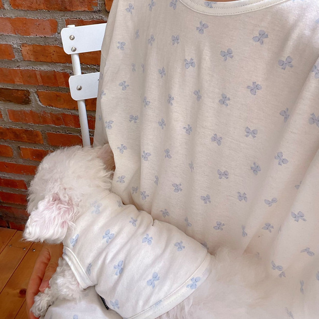 寵物衣服 狗狗貓咪春夏薄款棉質背心, 家長白色蝴蝶結睡裙, 1個