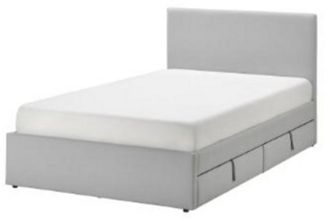 이케아 GLADSTAD 글라스타드 침대+수납상자2 라이트그레이 120x200 294.067.64