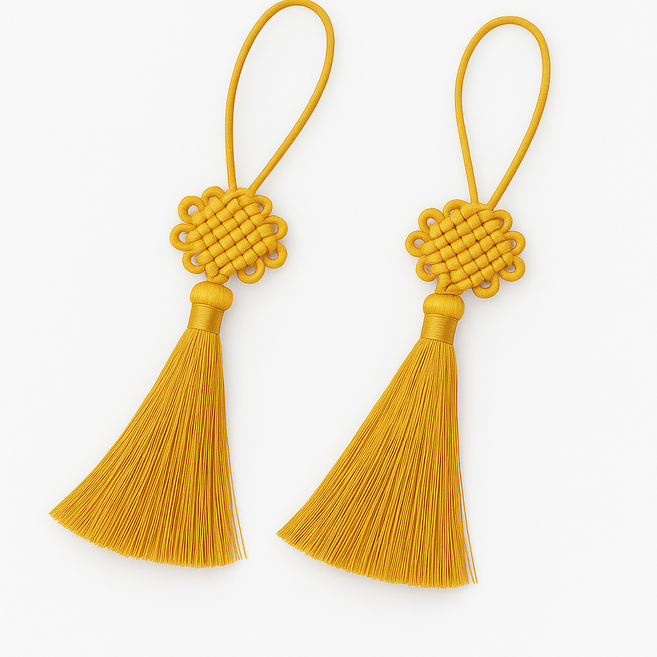 잇츠K 아담한 복 태슬 매듭 / 전통 보자기 선물 포장 장식 답례, 20개, 금색