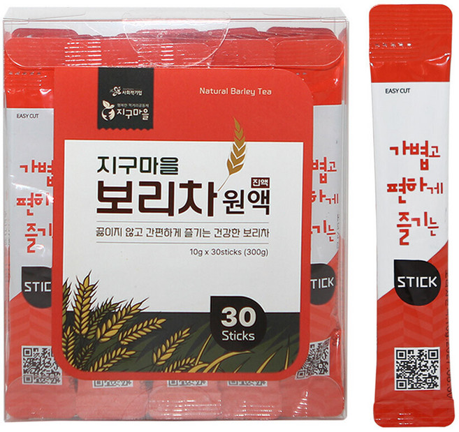지구마을 국내산 보리차원액 스틱, 30개, 10g