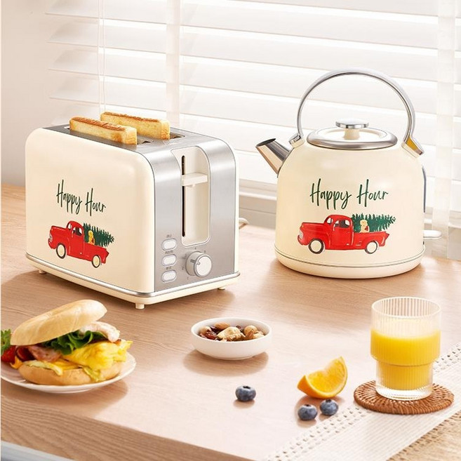 가정용 레트로 304 스테인리스 전기 주전자 토스터기, 레트로 전기 주전가