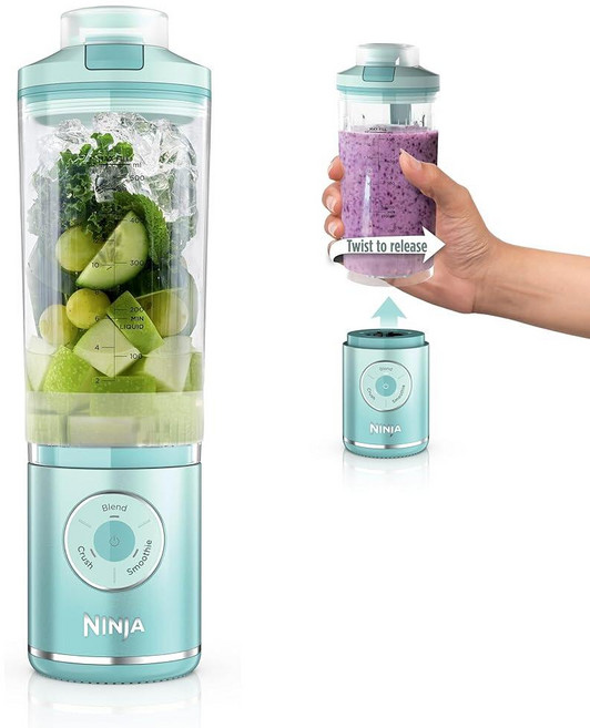 닌자 블라스트 맥스 충전식 휴대용 블렌더 650ml 라벤더 170340, 22 oz