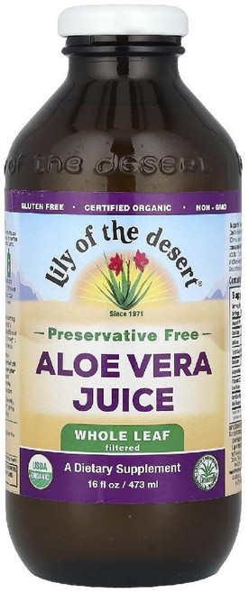 릴리오브더데저트 알로에베라즙 Aloe Vera Juice 네추럴 잎 액상 473ml, 1개