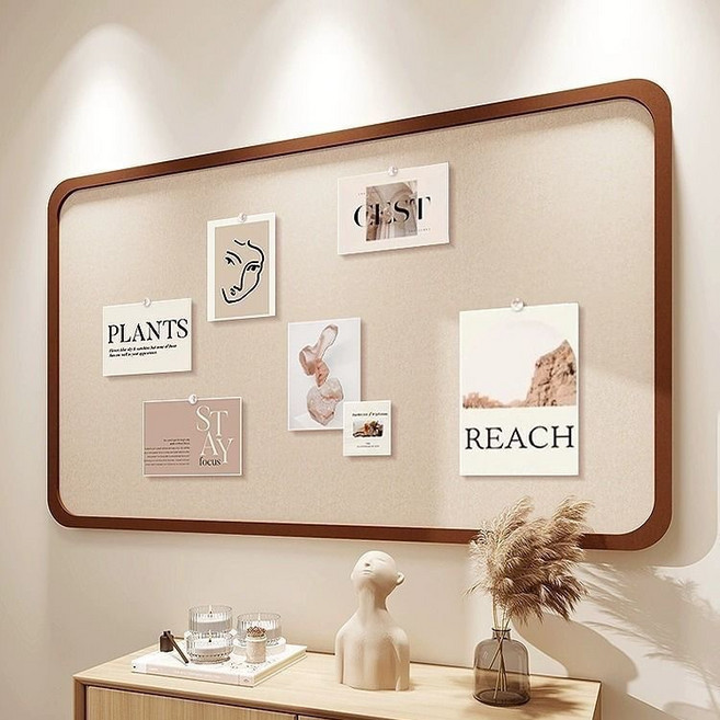 거와스 무타공 부착식 펠트 보드 계시판, 1개, 브라운