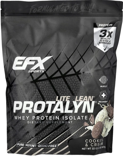 새해 건강을 선물하세요 EFX Sports Protalyn® 분리유청단백질 쿠키 앤 크림 907g(2lb) 특별관리진행, EFXSportsProtalyn분리유청단백질쿠키앤크림9, 907g, 1개 - 쿠팡