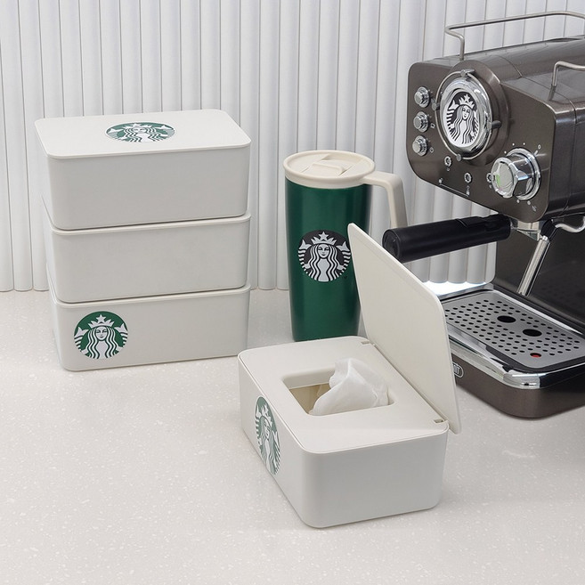 [메종나인] 물티슈 케이스 휴지 보관함 수분유지 2개세트, 화이트(소 2개)스티커증정, 화이트